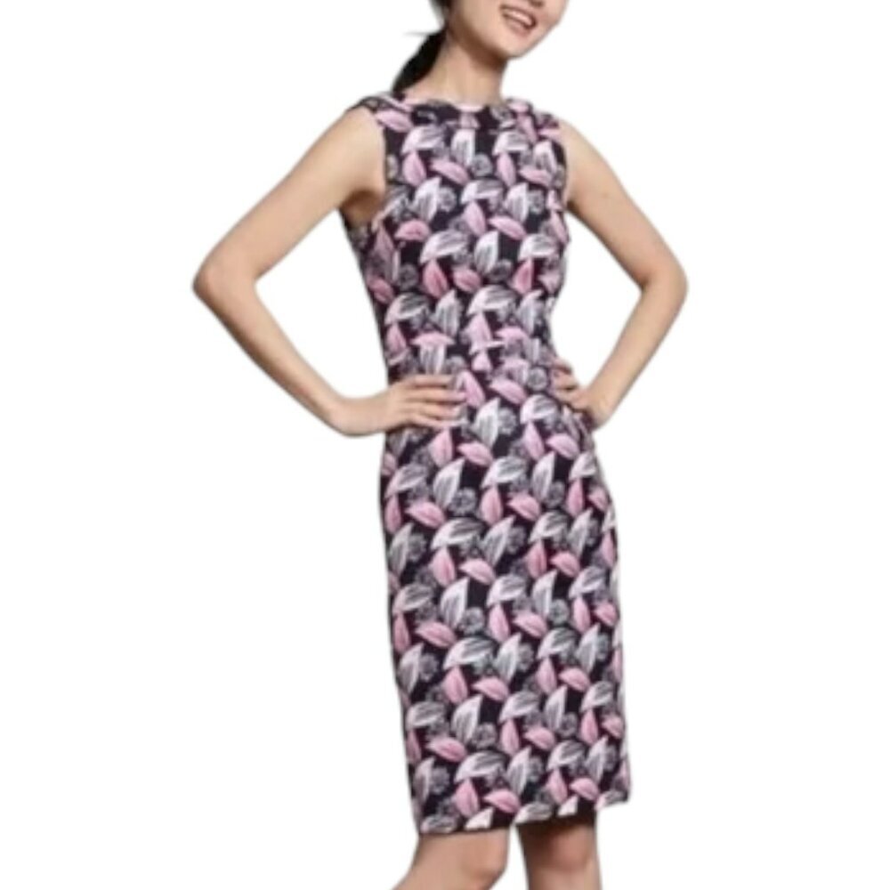 Boden "Martha" Daisy Pique Sleeveless Dress - Navy/Pink/White - 6